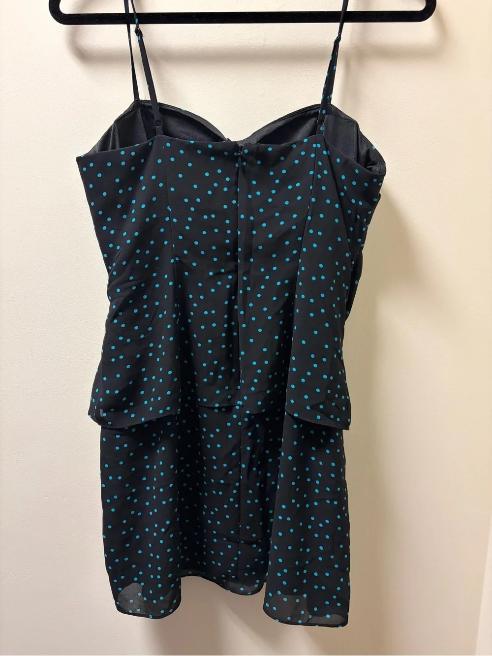Women’s Med Polka Black Dress with Draping and Adjustable Straps from Forever 21 - Picture 2 of 4
